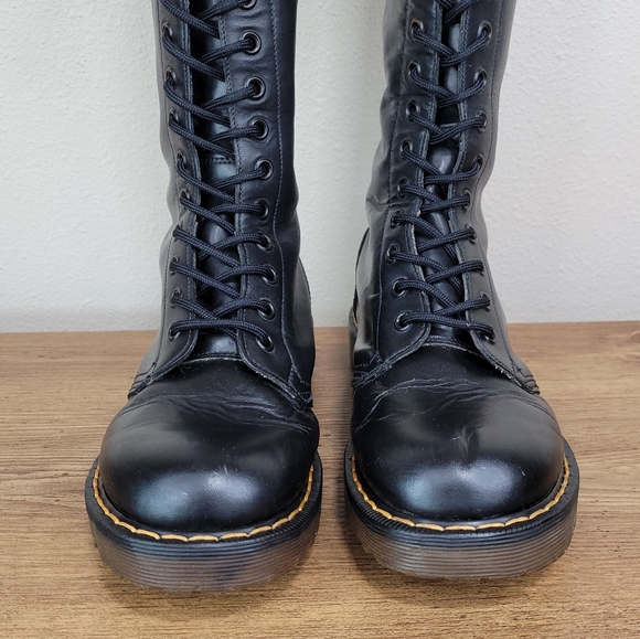 Vintage 80s Dr. Martens 20 Eye RARE New Insoles & Laces Black Leather Sz 7 - Picture 5 of 17